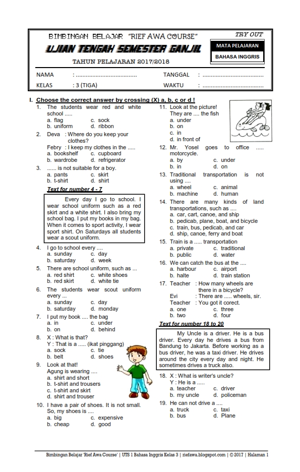 Akhirnya Terungkap, Soal Essay Bahasa Inggris Kelas 7 Semester 1 Ternyata Begini Polanya