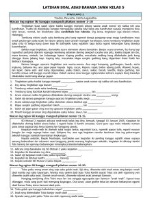Latihan Soal Asas Bahasa Jawa Kelas 5 Dan Kunci PDF