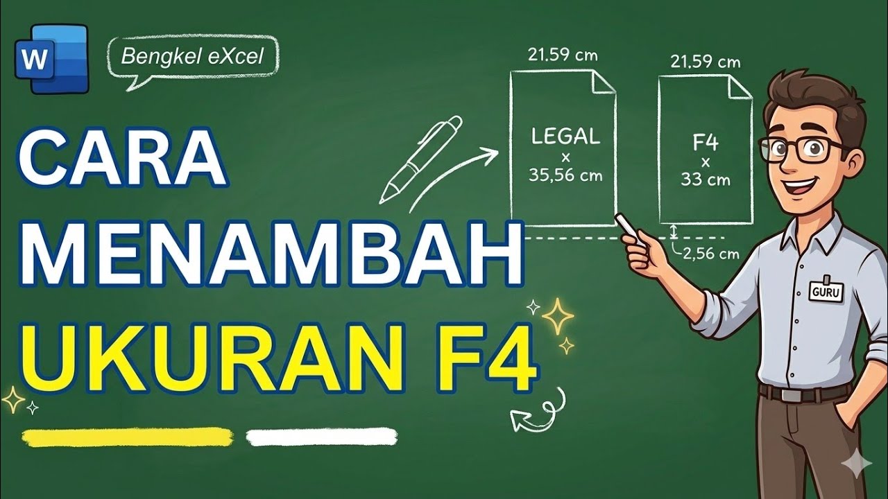 cara menambahkan ukuran kertas F4 atau Folio di Ms Word - YouTube