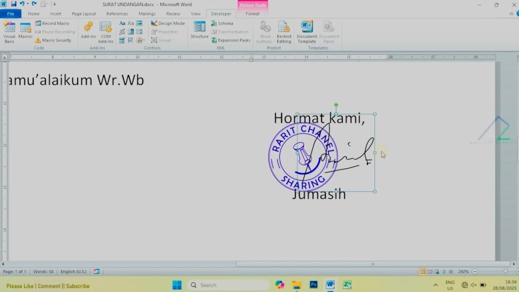 3 Trik Jitu Memasukkan Tanda Tangan dan Stempel di Word untuk Label Undangan