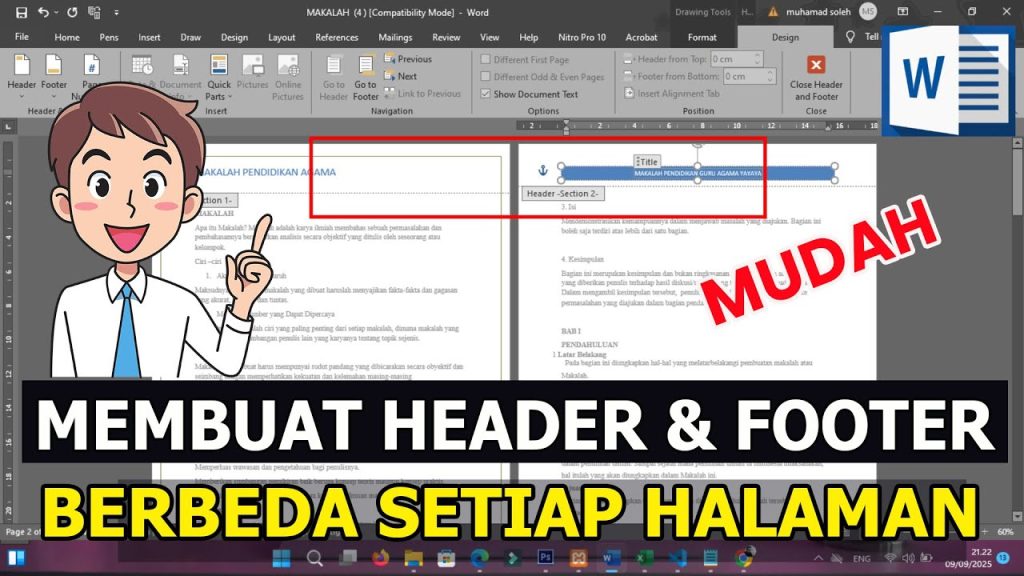 3 Trik Tersembunyi Cara Membuat Footer Berbeda Tiap Halaman MS Word 2010 yang Jarang Diketahui