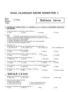 Ayo Nguri-nguri Basa Jawa Kumpulan Contoh Soal Bahasa Jawa Kelas 3 SD