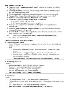 Soal Bahasa Jawa Kelas 8 Budaya dan Pendidikan PDF