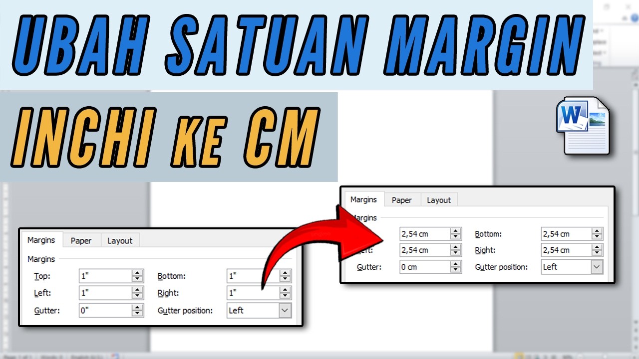 Cara Merubah Satuan Margin Inchi ke CM di Word Semua Versi - YouTube
