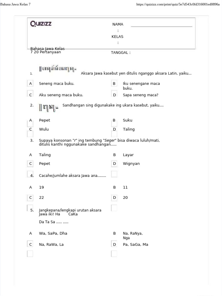Wajib Tahu 5 Contoh Soal Bahasa Jawa dan Jawabannya Kelas 12 Semester 2 yang Jarang Diketahui