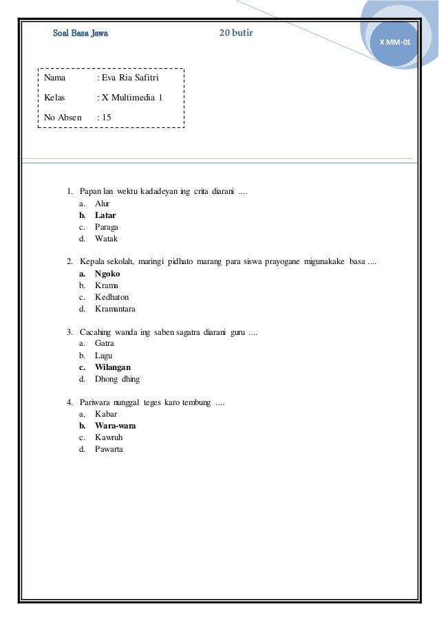 Contoh Soal Bahasa Jawa Kelas 11 Semester 2 Ternyata Bisa Bikin Nilaimu Melonjak, Wajib Tahu 5 Trik Jitu Ini!