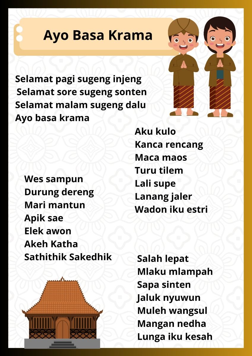 Lagu Ayo Basa Krama Kartu flash Materi guru Pendidikan Lagu Ayo Basa Krama Kartu flash Materi guru Pendidikan