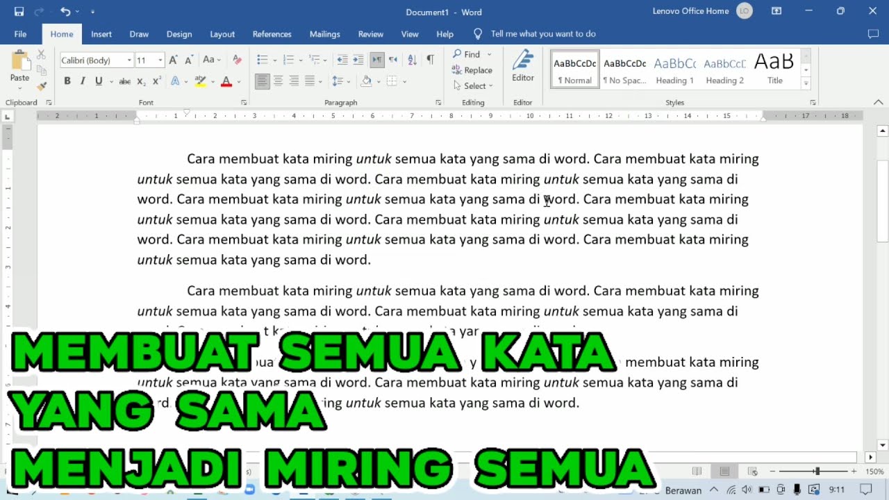 Rahasia Mengubah Replace Kata word dengan Cetak Miring Italic dalam 5 Langkah Praktis 2026