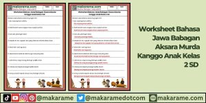 Worksheet Bahasa Jawa Babagan Aksara Murda Kanggo Anak Kelas 2 SD