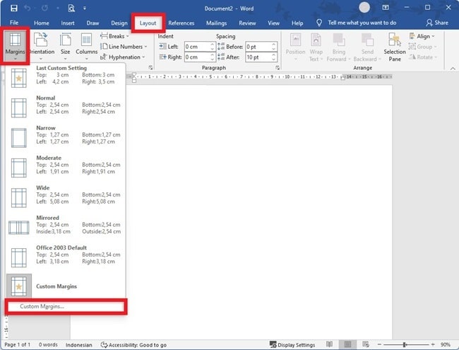 2 Cara Mengatur Margin di Microsoft Word - Erezia