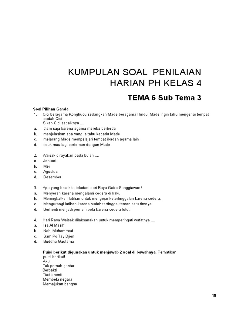 Terungkap! Kumpulan Soal Tema 6 Subtema 3 Kelas 4 yang Bikin Nilai Naik Seketika