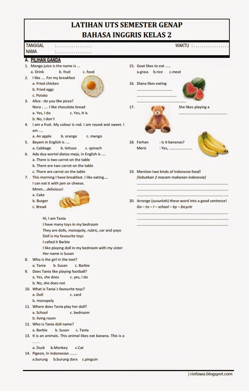 download soal bahasa inggris kelas 2 sd semester 2 kurikulum2013 download soal bahasa inggris kelas 2 sd semester 2 kurikulum2013