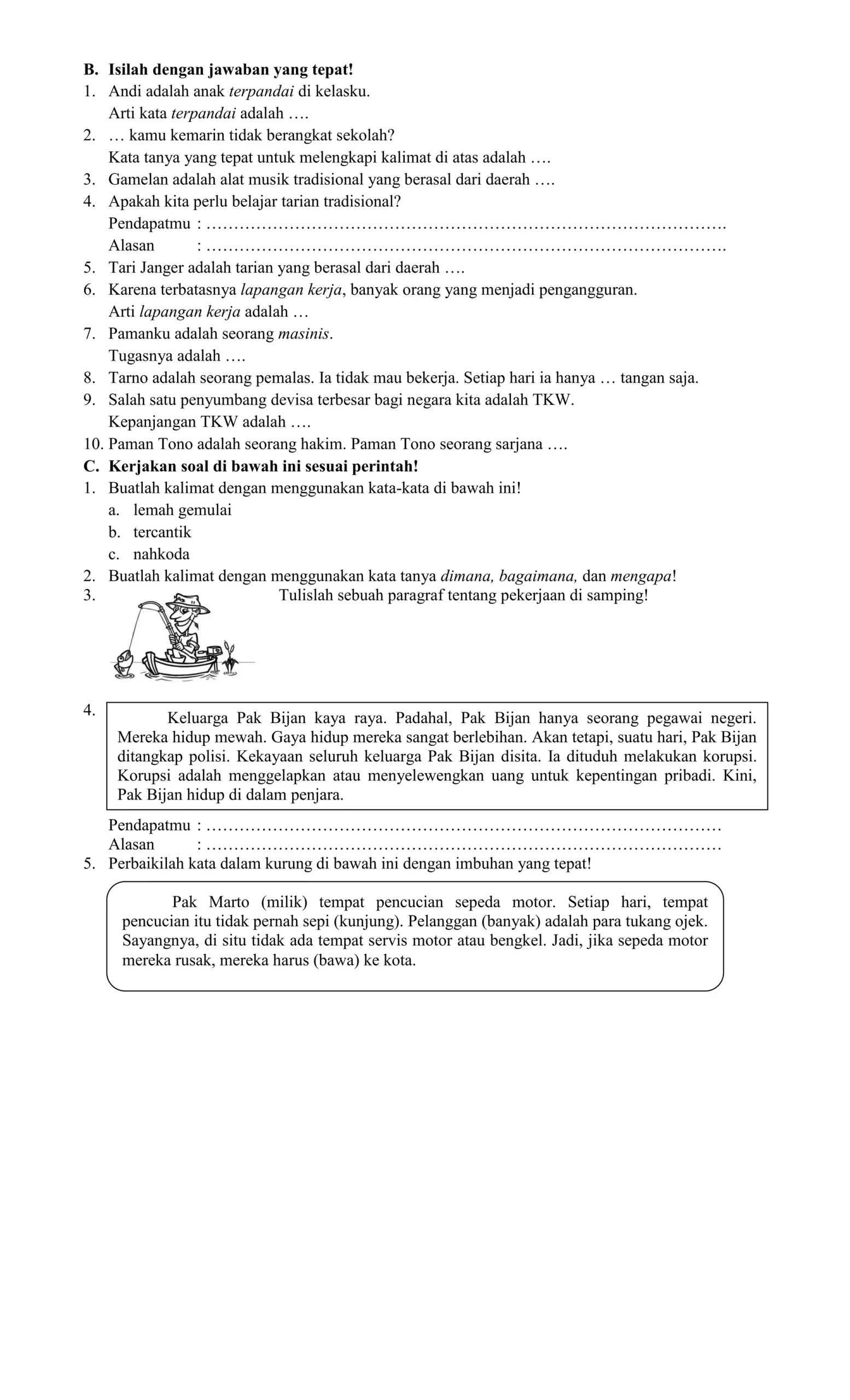 Latihan Soal Bahasa Indonesia Kelas 5 Semester 2 Kalimat Tanya Ternyata Sangat Mudah