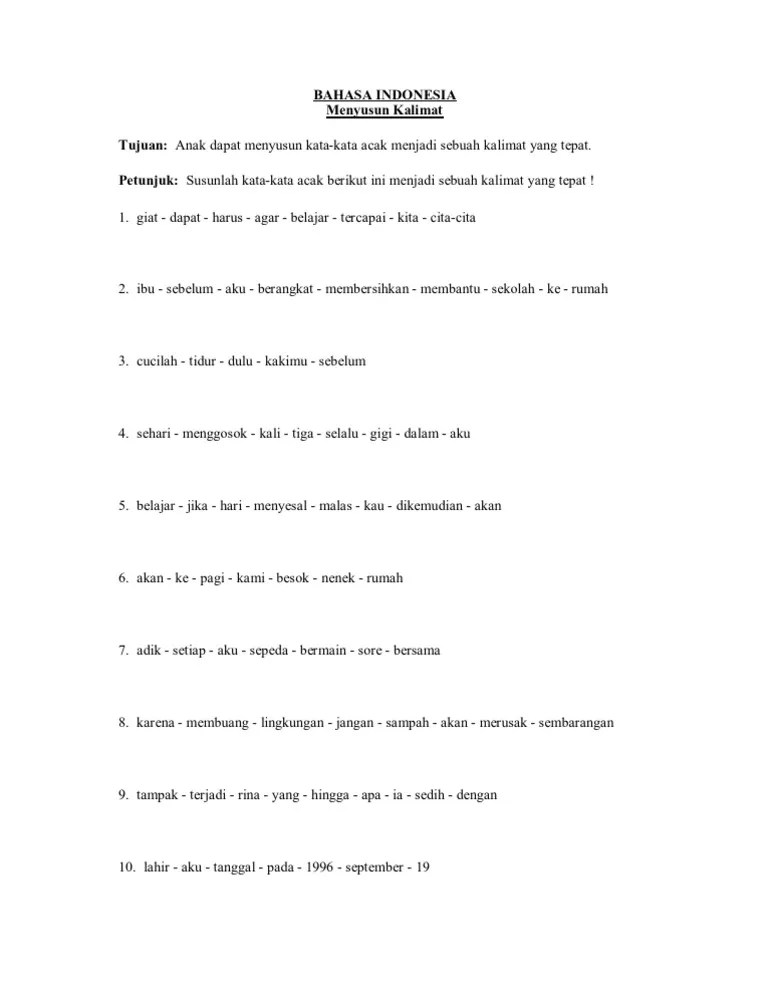 Rahasia Skor Tinggi Latihan Contoh Soal Menyusun Kalimat Kelas 1 SMP Terbaru Rahasia Skor Tinggi Latihan Contoh Soal Menyusun Kalimat Kelas 1 SMP Terbaru
