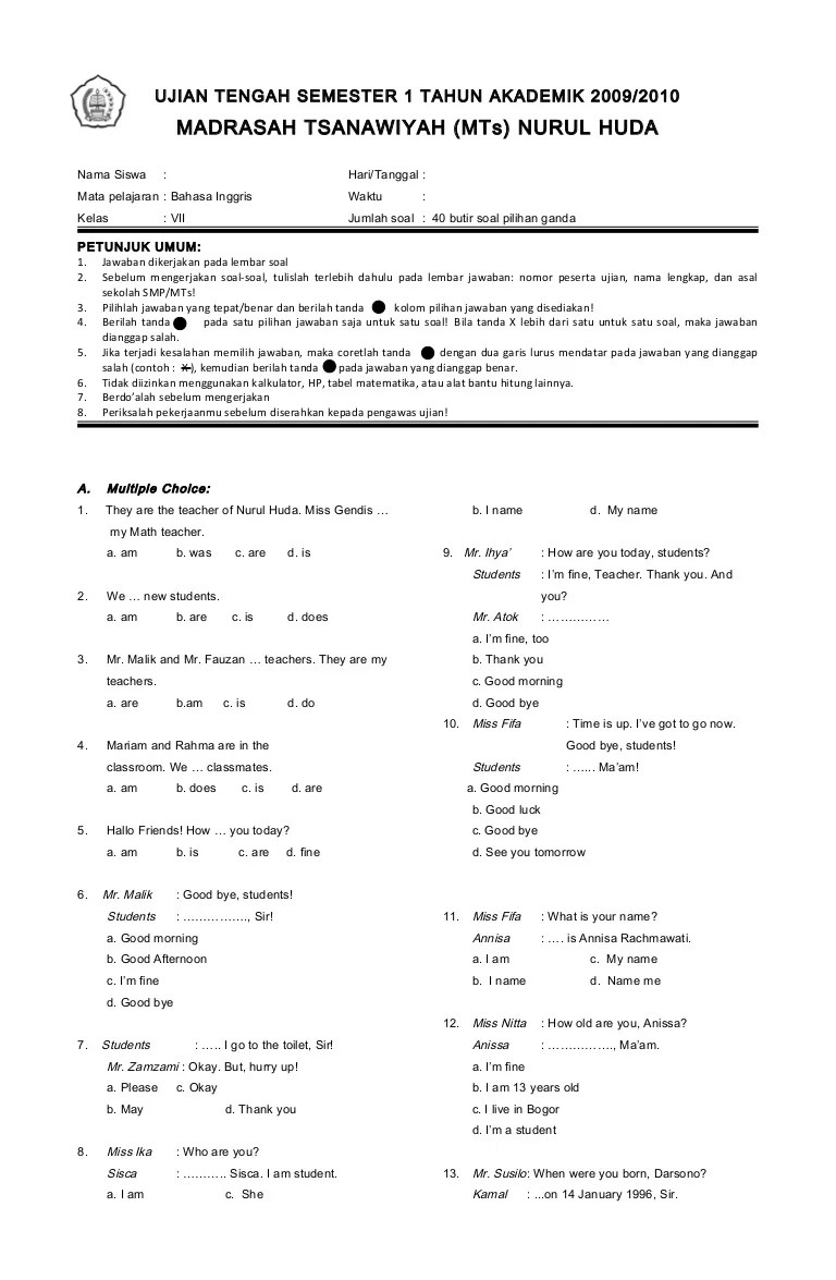 Rahasia Skor Tinggi dengan Contoh Soal Mid Bahasa Inggris Kelas XI Semester 1 Terbaru Rahasia Skor Tinggi dengan Contoh Soal Mid Bahasa Inggris Kelas XI Semester 1 Terbaru