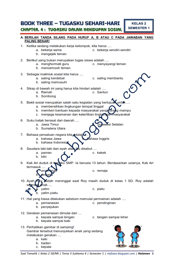 Wajib Tahu 3 Bocoran Soal Tematik Kelas 2 Subtema 3 dan 4 Agar Nilai Sempurna Wajib Tahu 3 Bocoran Soal Tematik Kelas 2 Subtema 3 dan 4 Agar Nilai Sempurna